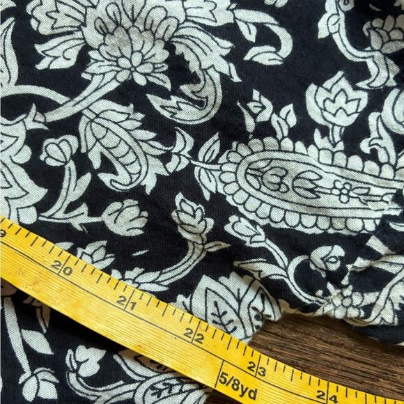 SEVYA handmade cotton kimono robe white black paisley one size fits most EUC - Picture 13 of 16